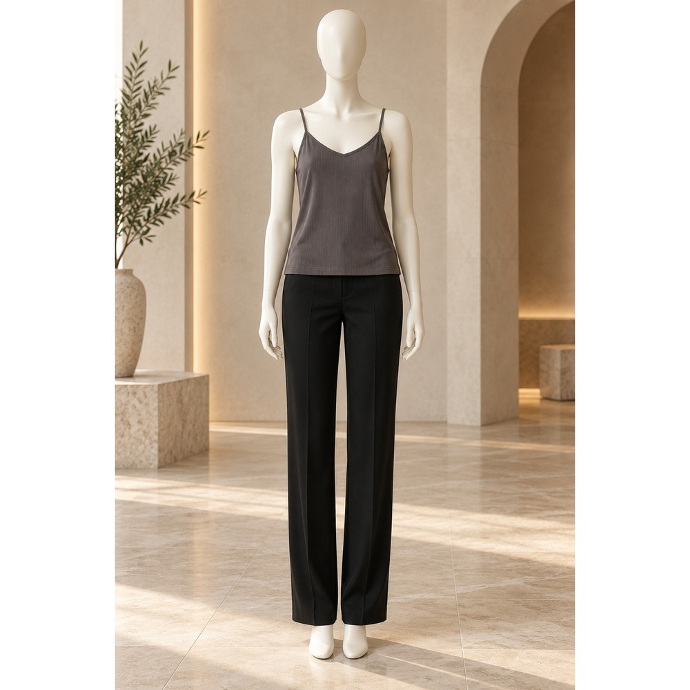 Henri Bendel Womens Camisole Ribbed V-Neck Spaghetti Strap Brown Medium